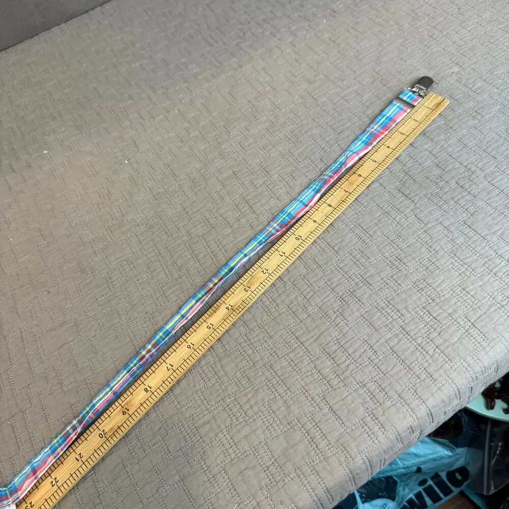 Toddler Boy Suspenders Blue Red Yellow White Plaid Preppy Easter